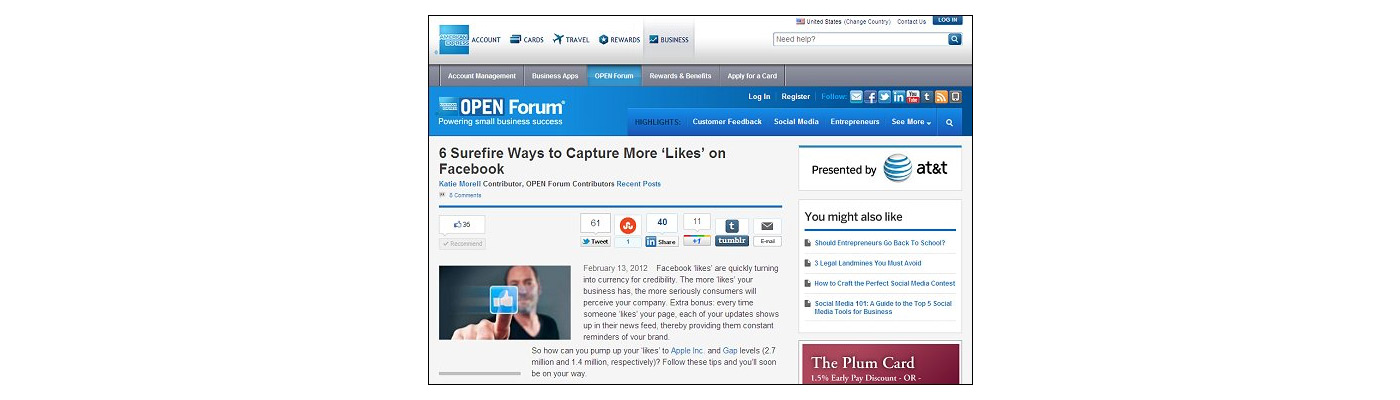 American Express website
